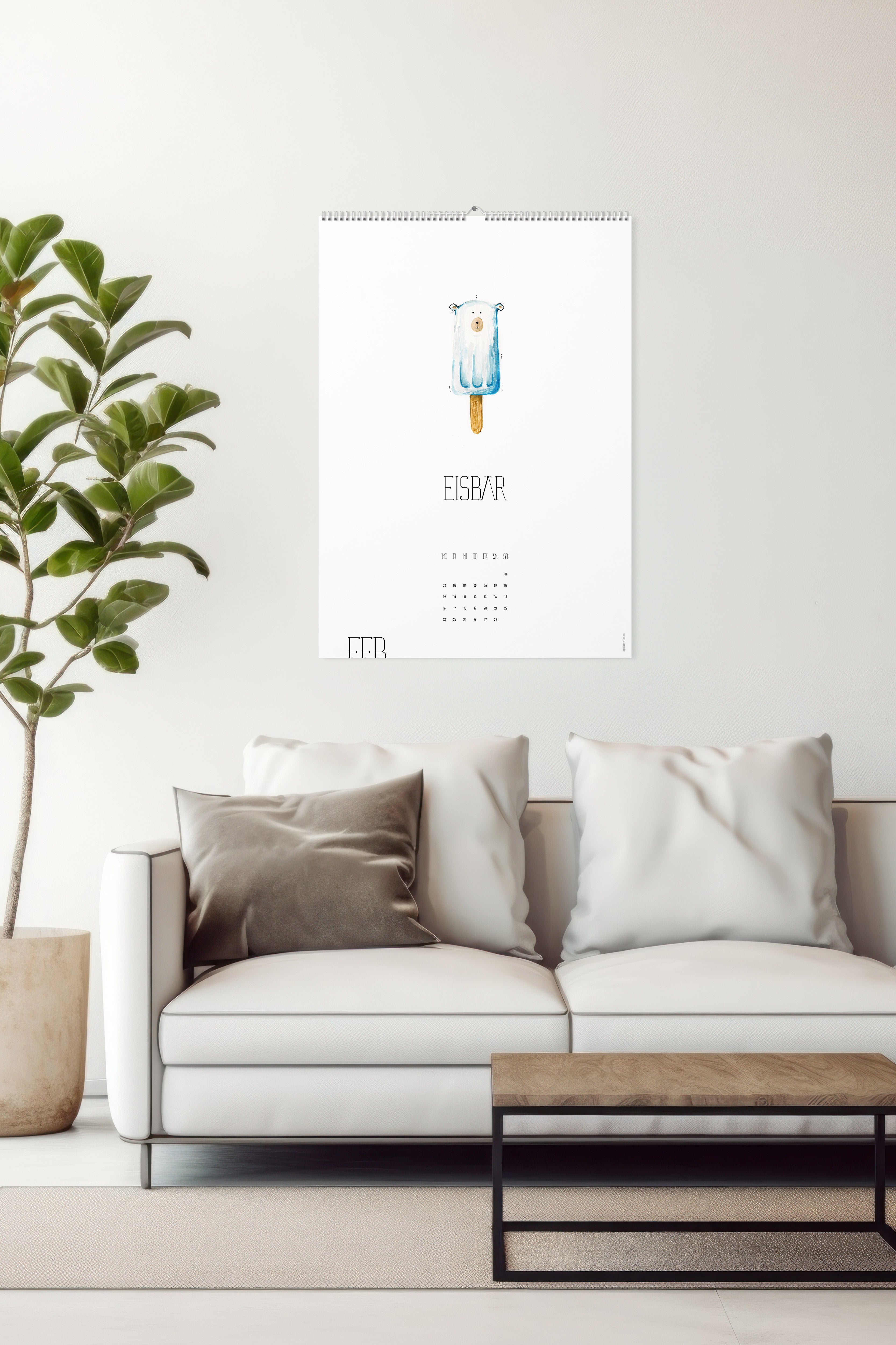 liebevoll illustrierter Jahreskalender 2026